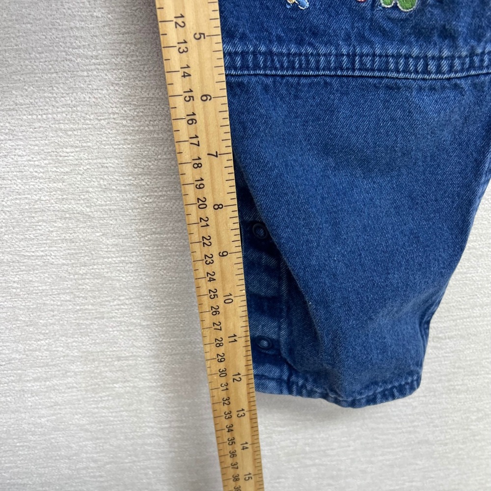 VTG 90s OshKosh B'gosh Kids 4T Denim Overalls Embroidered Cars Road Crew Highway - Picture 8 of 9